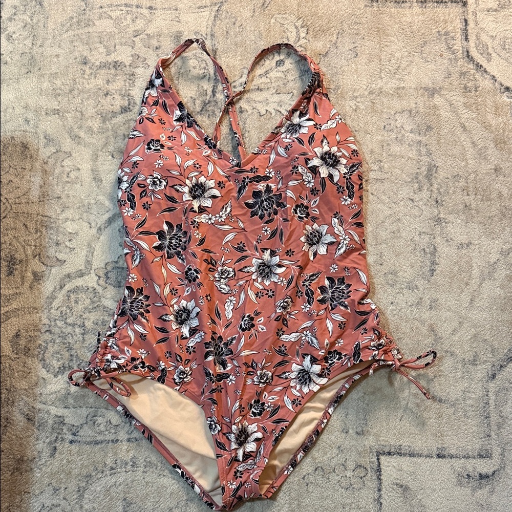 Kona Sol Coral Floral One-Piece Swimsuit